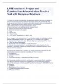 LARE section 4: Project and Construction Administration Practice Test with Complete Solutions