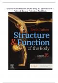Structure and Function of The Body 16th Edition Kevin T. Patton & Gary A. Thibodeau Test Bank | (Scored A+) Questions & Answers | 2023