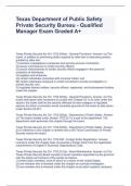 Texas Department of Public Safety Private Security Bureau - Qualified Manager Exam Graded A+