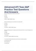 Advanced ATI Teas A&P  Practice Test Questions  And Answers