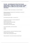 FACHE - GOVERNANCE PRACTICE EXAM QUESTIONS - FROM JET'S BOG STUDY GUIDE BINDER WITH COMPLETE SOLUTIONS 100% 2023/2024 