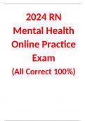 2024 RN Mental Health Online Practice Exam  (All Correct 100%)