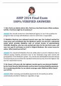 AHIP 2024 FINAL EXAM QUESTIONS WITH 100% VERIFIED ANSWERS (LATEST 2023/2024) GUARANTEED PASS