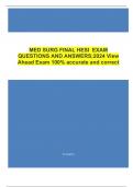 MED SURG FINAL HESI  EXAM QUESTIONS AND ANSWERS;2024 View Ahead Exam 100% accurate and correct