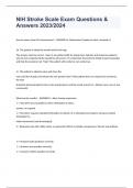 NIH Stroke Scale Exam Questions & Answers 2023/2024