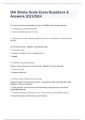 NIH Stroke Scale Exam Questions & Answers 2023/2024