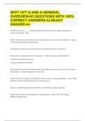 NFPT CPT Q AND A GENERAL OVERVIEW-85 QUESTIONS WITH 100% CORRECT ANSWERS
