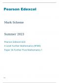 Edexcel A Level Further Mathematics 9FM0/3A Mark Scheme June2023.