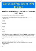 Advanced Placement (AP) Biology Biochemical Concepts 170 QuestionsWith Rationale |100% Rated