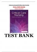 TEST BANK For Critical Care Nursing: Diagnosis and Management, 8th edition (Urden) | Verified Chapter's 1 - 41 | Complete