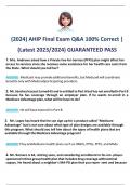 (2024) AHIP Final Exam Q&A 100% Correct | (Latest 2023/2024) GUARANTEED PASS