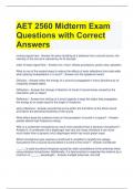 AET 2560 Midterm Exam Questions with Correct Answers