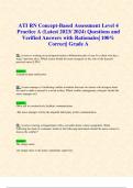 ATI RN Concept-Based Assessment Level 4 Practice A (Latest 2023/ 2024) Questions and Verified Answers with Rationales| 100% Correct| Grade A