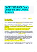 BACE 2023-2024 Exam Questions and Correct Answers