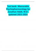 Test bank- Memorable  Psychopharmacology by  Jonathan Heldt, M.Dupdated-2023-2024