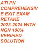 ATI PN COMPREHENSIVE EXIT EXAM RETAKE 2023- 2024 WITH NGN-with 100% verified solutions