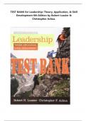 TEST BANK for Leadership: Theory, Application, & Skill Development 6th Edition by Robert Lussier & Christopher Achua.