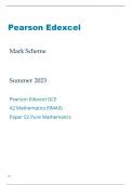 Edexcel Mathematics 9MA0/02 Question Paper and Mark Scheme June2023.