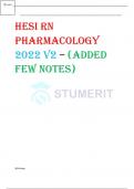 HESI RN  Pharmacology  2022 V2 – (added  few notes