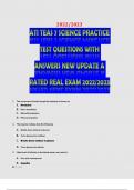 ATI TEAS 7 SCIENCE PRACTICE TEST EXAM 2023 - 2024