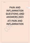 PAIN AND INFLAMMATION QUESTIONS AND ANSWERS 2023