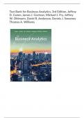 Test Bank for Business Analytics, 3rd Edition, Jeffrey  D. Camm, James J. Cochran, Michael J. Fry, Jeffrey  W. Ohlmann, David R. Anderson, Dennis J. Sweeney  Thomas A. Williams