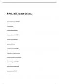 UWL Bio 312 lab exam 2 Questions and Answers 2023/2024
