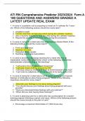 ATI RN Comprehensive Predictor 2023/2024 Form A  180 QUESTIONS AND ANSWERS GRADED A  LATEST UPDATE REAL EXAM 
