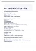 ARF FINAL TEST PREPARATION QUESTIONS AND ANSWERS