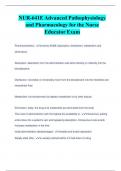 NUR-641E Advanced Pathophysiology and Pharmacology for the Nurse Educator Exam