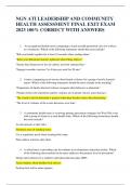 NGN ATI LEADERSHIP AND COMMUNITY HEALTH ASSESSMENT FINAL EXIT EXAM 2023 100% CORRECT WITH ANSWERS