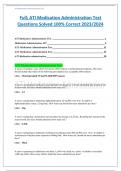 Full; ATI Medication Administration Test Questions Solved 100% Correct 2023/2024