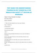 TEST BANK FOR UNDERSTANDING  PHARMACOLOGY ESSENTIALS FOR  MEDICATION SAFETY 2ND EDITION BY  WORKMAN