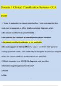 CCA Exam Domain 1 Clinical Classification Systems Newest Questions and Answers (2023 / 2024) (Verified Answers)