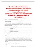 Test Bank For Fundamentals  Perspectives On The Art And Science Canadian Nursing 2nd Edition Gregory Raymound COMPLETE SET REAL EXAM QUESTIONS  CORRECTLY ANSWERED WITH  RATIONALE