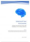 Voorpagina en inhoudstafel van samenvatting psychiatrie