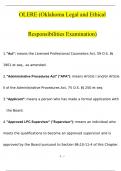 OLERE (Oklahoma Legal and Ethical Responsibilities Examination) Newest Questions and Answers (2023 / 2024) (Verified Answers)