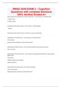 RNSG 2539 EXAM 3 – Cognition Questions with complete Solutions 100% Verified Graded A+