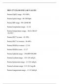 MSN 277 EXAM ONE LAB VALUES