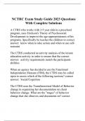 NCTRC Exam Study Guide 2023 Questions With Complete Solutions