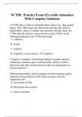 NCTRC Practice Exam Q's (with rationales) With Complete Solutions