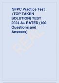 SFPC Practice Test  (TOP TAKEN SOLUTION) TEST  2024 A+ RATED (100 Questions and  Answers)