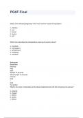 POAT Final Exam Questions And Answers 