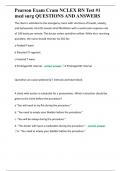 Pearson Exam Cram NCLEX RN Test #1 med surg QUESTIONS AND ANSWERS 