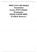 WGU C211 OA Global Economics Exam /C211 Global  Economics FINAL EXAM 2023 Verified Answers 