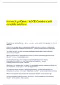  Immunology Exam 1 ASCP Questions with complete solutions.