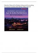 Solution Manual for Modern Advanced Accounting in Canada Canadian 8th Edition Hilton Herauf.