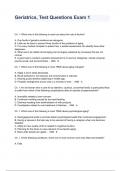 Geriatrics Quiz 1 Exam Questions And Answers All Verified Combined Questions And Answers 