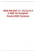  HESI RN EXIT V1 ,V2,V3,V4,V 5 AND V8 Complete Exams 2023 Versions