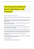 The Executive Branch Exam Questions and Answers